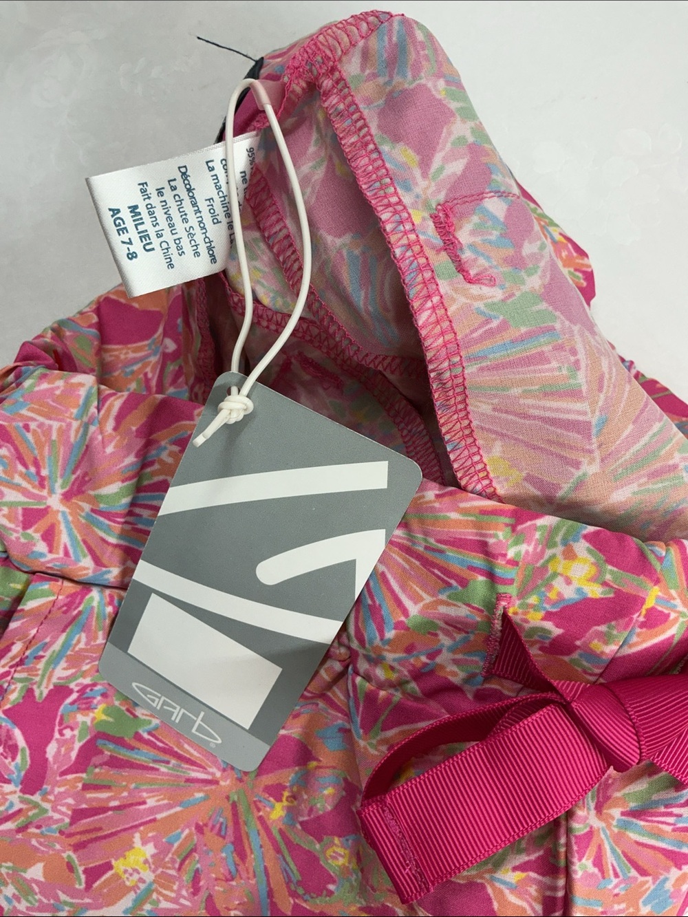 Girls' Pink Floral Drawstring Shorts - Picture 3 of 4